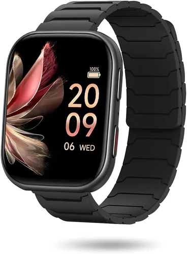 Vista 8 de Compatible con FITVII Smart Watch, 0.787 in, 0.866 in, correa magnética compatible con FITVII HM57, correa magnética deportiva de silicona fuerte