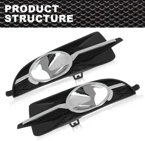 Vista 6 de CNNELL Cubierta de bisel de lámpara antiniebla compatible con Buick Lacrosse 2010 2011 2012 2013 /Compatible con Buick Allure 2010 antiniebla