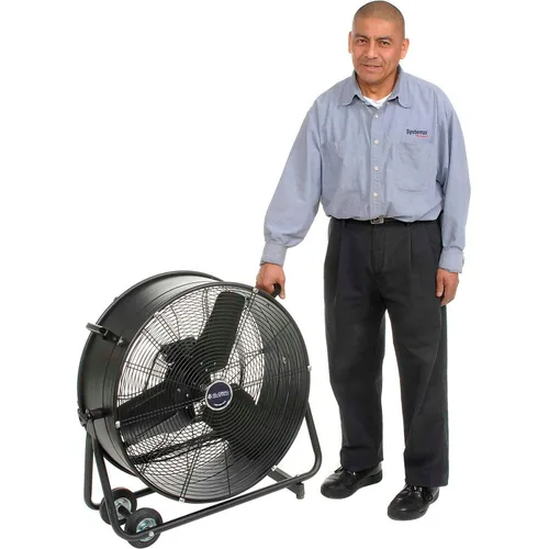 Vista 8 de Global Industrial Ventilador de tambor inclinable portátil de 24" de diámetro, 7700 CFM, 1/3 HP, 1 fase, 2 velocidades, 120 voltaje, 1100 RPM