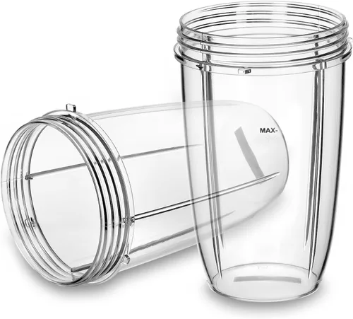 Vista 3 de QWORK Vaso de repuesto de 24 onzas, compatible con sistemas de mezcladora/mezcladora de 600 W y 900 W, paquete de 2 unidades, de plástico, apto