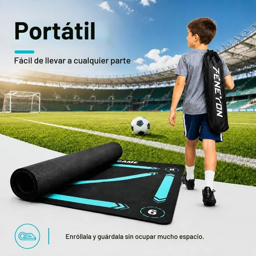 Vista 5 de Soccer Training Mat, Soccer Training Equipment, Soccer Gifts for Boys 8-12