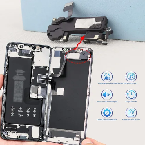 Vista 6 de Altavoz auricular para iPhone 12 Pro Max Reemplazo de altavoz de oído para iPhone 12 Pro Max reemplazo de altavoz sensor de proximidad luz cable