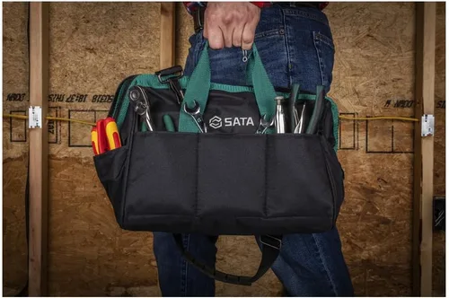 Vista 5 de SATA ST95181 - Bolsa de herramientas portátil de 13 pulgadas con construcción impermeable y múltiples bolsillos interiores y exteriores