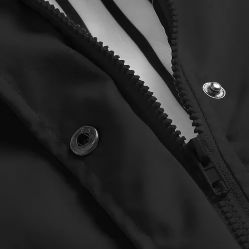 Vista 3 de ZEFOTIM Chaquetas de lluvia para mujer, chaqueta de lluvia sólida para exteriores, impermeable, con capucha, resistente al viento