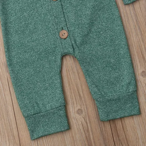 Vista 4 de Mameluco de manga larga para bebé recién nacido, mono con capucha, sudadera sólida con capucha de una pieza, ropa de otoño