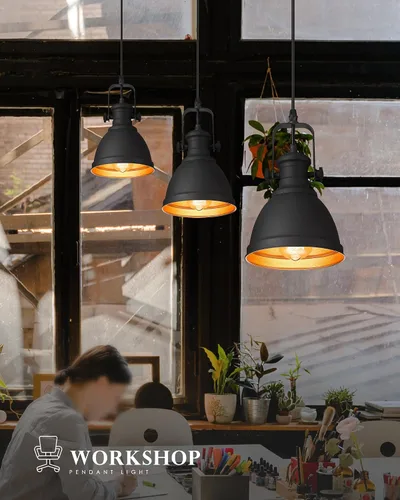 Vista 5 de Lámpara colgante moderna, juego de 2 lámparas colgantes, 3 luces montadas en la pared sobre el espejo