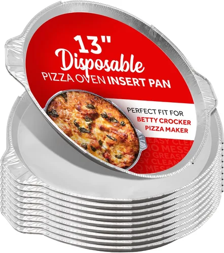 Vista 3 de 12" Pizza Oven Insert Pan (5-Pack) - Disposable Aluminum Liner for Countertop Pizza Makers, Fits Betty Crocker Pizza Maker, Piezano & More