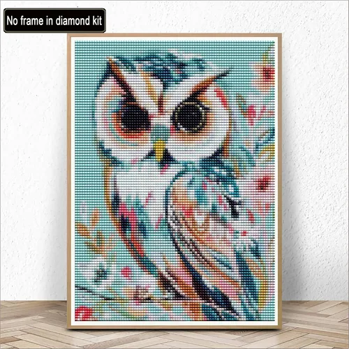 Vista 2 de Kaliosy Kits de arte de diamantes 5D para adultos, diseño de búho por números, pintura de diamantes, animales, bricolaje, taladro completo