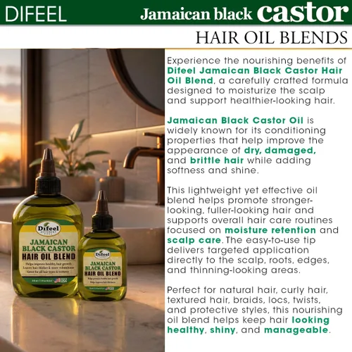 Vista 10 de Difeel - Mezcla de aceite de ricino negro jamaicano, tamaño de viaje, 2.5 onzas