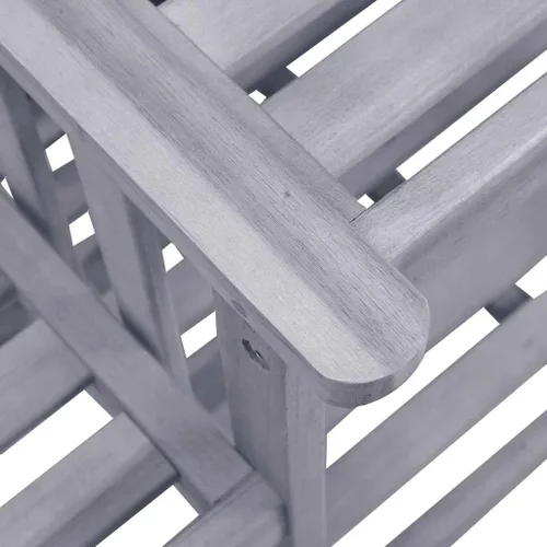 Vista 7 de Ensemble de 2 Fauteuils de Jardin en Bois d'Acacia avec Table Basse et Coussins Gris, Confortable et Résistant aux Intempéries Pour Terrasse