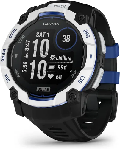 Vista 30 de Garmin Instinct® 3 45mm, pantalla AMOLED, reloj inteligente GPS resistente para exteriores, bisel reforzado con metal, linterna incorporada, hasta