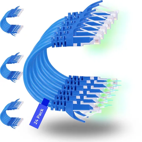 Vista 13 de Rapink Patch Cables Cat6 - Cable de conexión Ethernet Cat6 de 0.5 pies (paquete de 24), 10G, cable de conexión Cat 6 para panel de conexiones a
