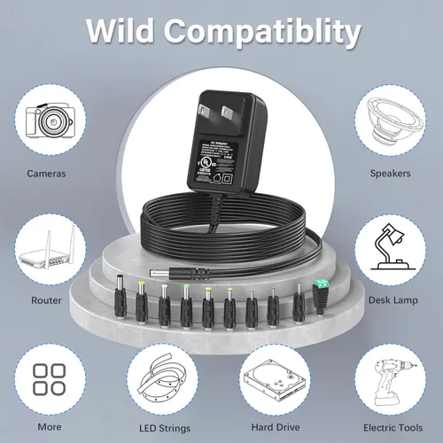 Vista 4 de Adaptador de CA del cable de alimentación del cargador de 3V 1A 0.8A 0.5A