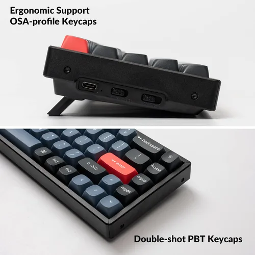 Vista 6 de Keychron K6 Pro Teclado mecánico inalámbrico personalizado, macro programable QMKLauncher, interruptor marrón Keychron K Pro intercambiable