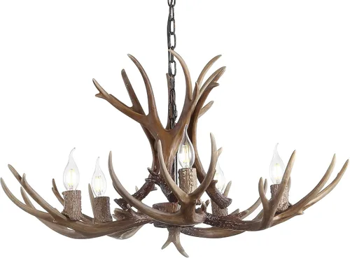 Vista 11 de JONATHAN Y JYL6301A Eldora - Candelabro LED ajustable de resina con asta de 26 pulgadas, 4 luces, glamour, rústico, cabaña, transicional, regulable
