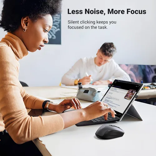 Vista 5 de UGREEN Mouse inalámbrico de 2.4 G con receptor USB, 5 niveles de 4000 DPI, 6 botones, 18 meses de duración de la batería, mouse inalámbrico
