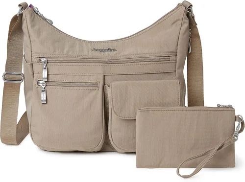 Vista 86 de Baggallini womens Everywhere Bagg Crossbody Women 11x9 Lightweight Nylon Hobo Water-resistant Travel Bag W/Rfid