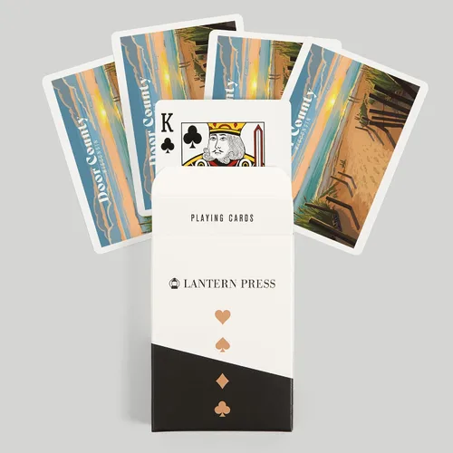 Vista 6 de Lantern Press Door County, Wisconsin, Painterly, Sand Soul Sun, Beach Path, 52 Playing Cards for Adults, Poker Size Card Deck