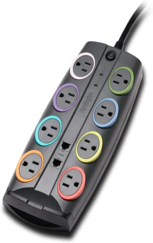 Vista 3 de Kensington SmartSockets - Protector de sobretensiones prémium de 6 tomas, cable de 8 pies y 1260 julios (K62144NA) Rainbow