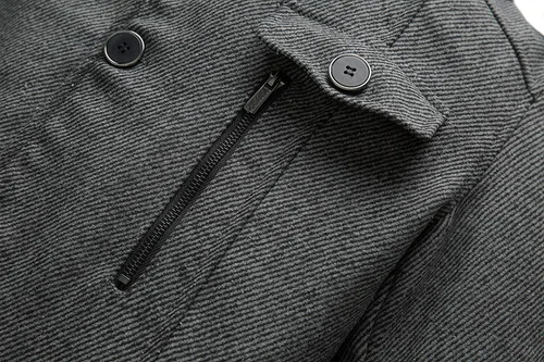 Vista 5 de Wantdo - Chaqueta cortavientos de cuello alto para hombre, mezcla de lana