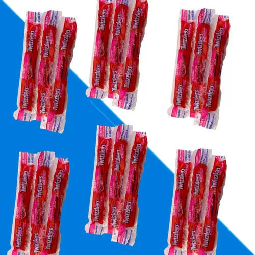 Vista 2 de Twizzlers Pull N Peel - Sabor a cereza – 75 piezas – Caramelo de cereza estilo regaliz rojo envuelto individualmente – Masticable y delicioso