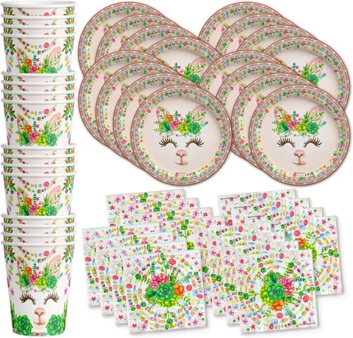 Vista 15 de Noah's Ark - Juego de suministros para fiesta de cumpleaños, platos, servilletas, vasos, vajilla para 16