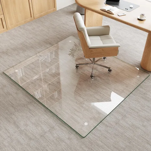 Vista 28 de Alfombrilla de cristal templado gris para silla de 30 x 48