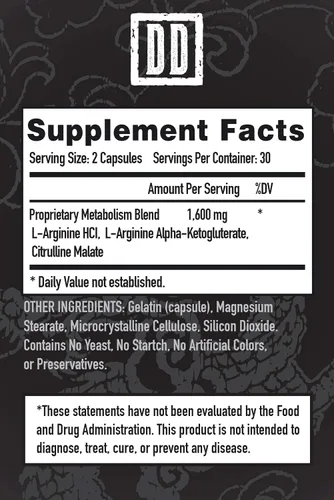 Vista 6 de Suplemento potenciador de óxido nítrico, 1600 mg extra fuerte L-Arginina, citrulina malato y alfa-cetoglutarato (60 unidades, 1 botella)