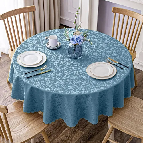 Vista 37 de Smiry Mantel cuadrado, mantel de vinilo resistente al agua, lavable, para cocina y comedor (azul bebé, 54 x 54 pulgadas)