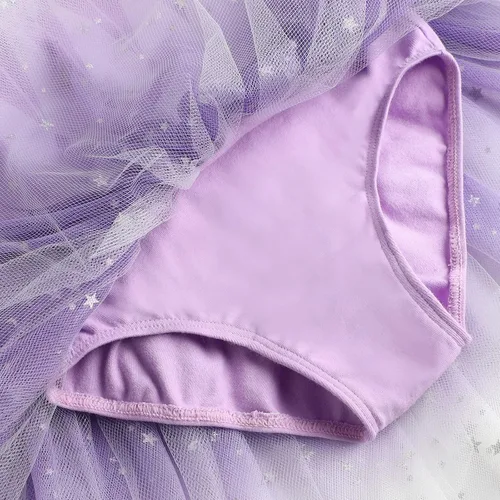 Vista 3 de EQSJIU Leotardos de ballet de unicornio con tutú para niñas pequeñas, vestido de falda de tul de algodón para bailar