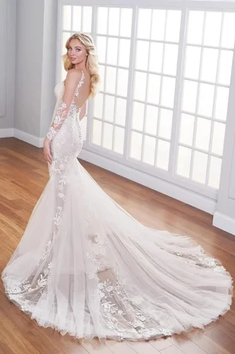 Vista 3 de TIRAS Vestidos de novia para mujer 2023 vestidos de novia de encaje con apliques de encaje CM002