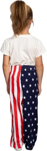 Vista 6 de Pantalones patrióticos de estrellas y rayas para niños, diseño de bandera de Estados Unidos, disfraz de Halloween para niños, cosplay