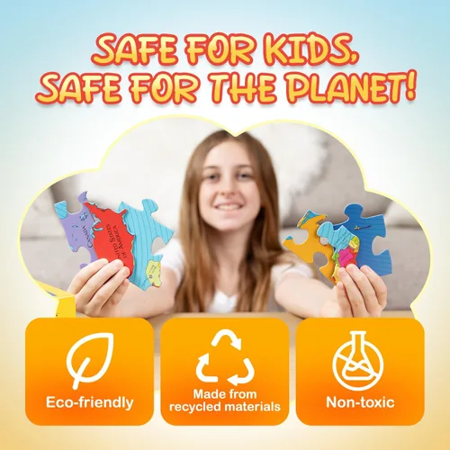 Vista 6 de GeoToys GeoPuzzle, juego de 6 rompecabezas de campo, juego de geografía y mapas, juegos educativos y actividades de aprendizaje para niños, regalos