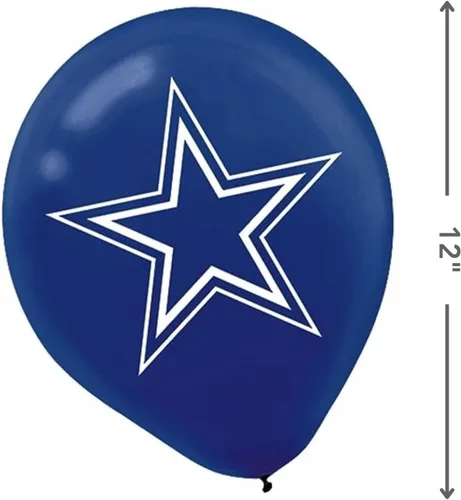 Vista 3 de Dallas Cowboys - Globos de látex azul marino, 12 pulgadas (paquete de 6), únicos, duraderos y llamativos, perfectos para fiestas y decoraciones