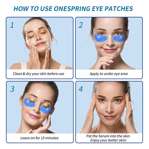 Vista 7 de Onespring Almohadillas de gel para ojos (24 pares) – Parches debajo de los ojos para ojos hinchados, arrugas, ojeras, geles de colágeno natural