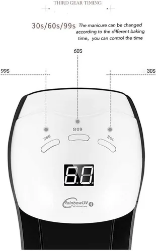 Vista 3 de RUIWAN - Secadora de uñas 2 en 1, lámpara UV/LED de 48 W, nueva versión para curar uñas de los dedos de los pies y uñas de los dedos, curado rápido
