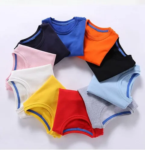 Vista 3 de Sudadera de algodón sólido con cuello redondo para niños y niñas