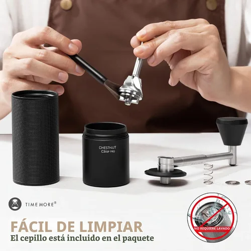 Vista 6 de TIMEMORE Chestnut C3 ESP Pro Molinillo de Café Manual, Molinillo de Café Manual de Rebaba Cónica de Acero Inoxidable S2C con Mango Plegable
