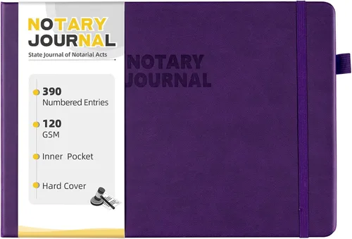 Vista 7 de Diario de registro de notario Homlive, libro de notario con 390 entradas de registro, 25,4x17,8 cm diarios de notario, diario público notarial