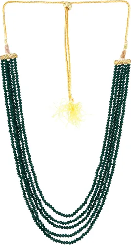 Vista 4 de Aradhya mujeres Crystal abalorio Multi-Strand collar con juego de arete