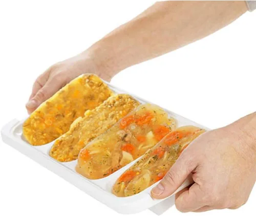 Vista 8 de Suitable Food Storage Freezer Pod Tray with Lid 4 Piece Set