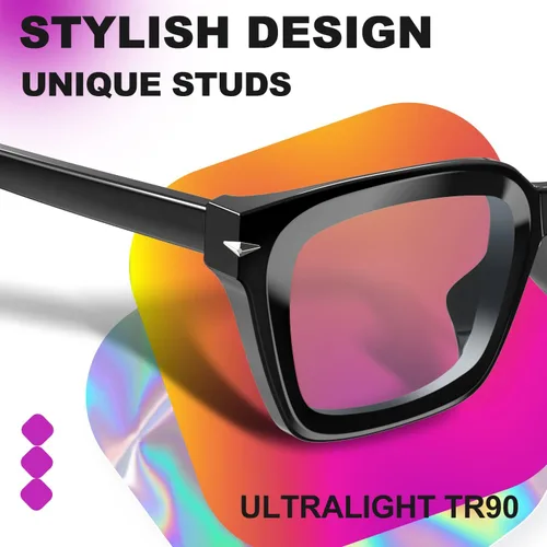 Vista 4 de VISOONE Progressive Multifocal Reading Glasses Spring Hinge Blue Light Blocking for Women and Men readers YALE Negro