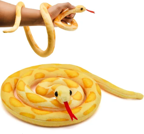 Vista 7 de Muñecas de serpiente de 3.6 pies de largo, animales de peluche suaves y realistas, bromas de peluche, juguetes para niños, regalos para niños