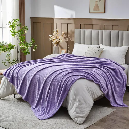 Vista 61 de NEWCOSPLAY Manta de Tiro Súper Suave Aqua Franela Sedosa Premium Fleece con Patrón de Hojas Ligera Manta de Cama para Uso en Todas las Estaciones