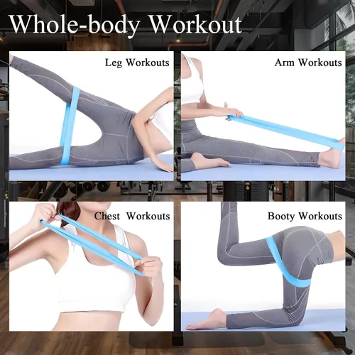 Vista 3 de 1 5 Pack Resistance Bands for Working Out, Workout Equipment, Exercise Bands for Home Gym & Stretching, Pilates Equipment, Fitness Equipment