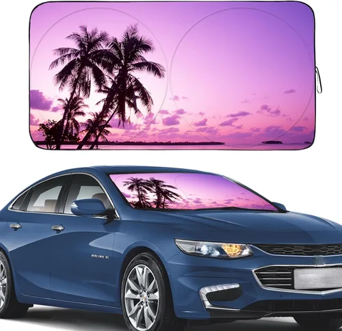Vista 10 de Gven Parasol para Parabrisas de Coche, Parasol de Coche de Diseño Artístico Plegable, Parabrisas con Visor Solar Reflectante de Calor para Verano