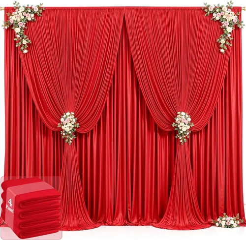 Vista 59 de 20 pies x 12 pies Cortinas de Telón de Fondo Azul Bebé Sin Arrugas para Bodas y Fiestas, Telón de Fondo de Tela Azul, Cortinas para Bodas