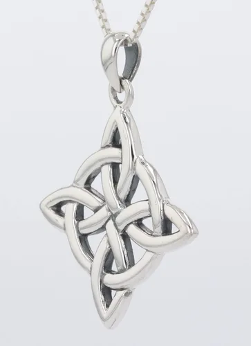 Vista 2 de Jewelry Trends Collar con colgante de nudo celta de buena suerte de plata esterlina de 18 pulgadas, Metal, No es una piedra preciosa