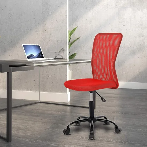 Vista 10 de BLKMTY Silla moderna de malla sin brazos de oficina, azul, altura ajustable, capacidad de 250 libras, certificado BIFMA