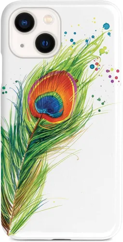 Vista 12 de Inspired Cases - Compatible con iPhone Xs Max - Funda protectora con textura 3D para Apple iPhone Xs Max - Plumas de pavo real acuarela